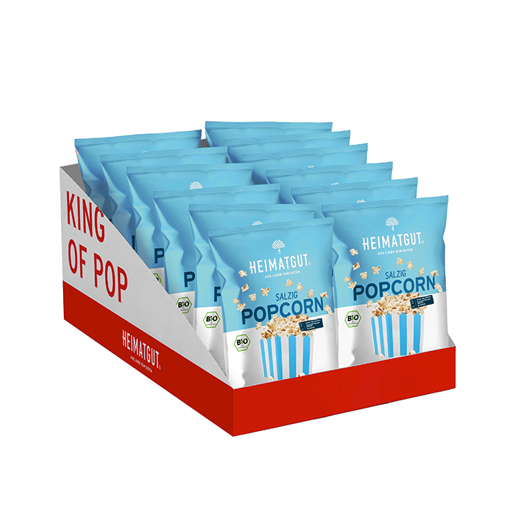 BIO Popcorn Salzig Maxi - Heimatgut® 100% Natürliche Snacks – Bio, Vegan, Frei von Zusatzstoffen